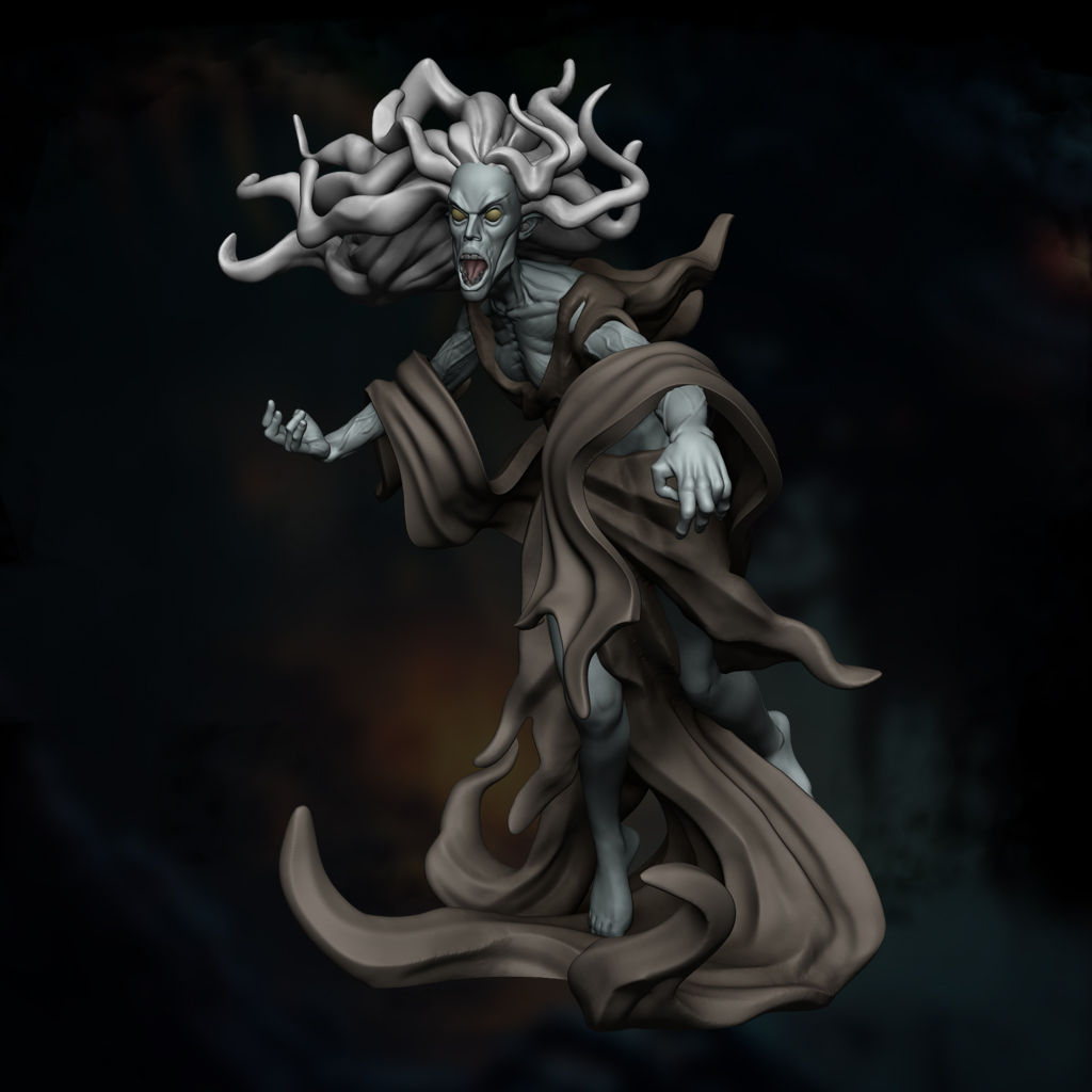 Banshee | Wailing Ghost | Undead Elf Spirit | DnD 5e STL Miniature | 32mm Resin